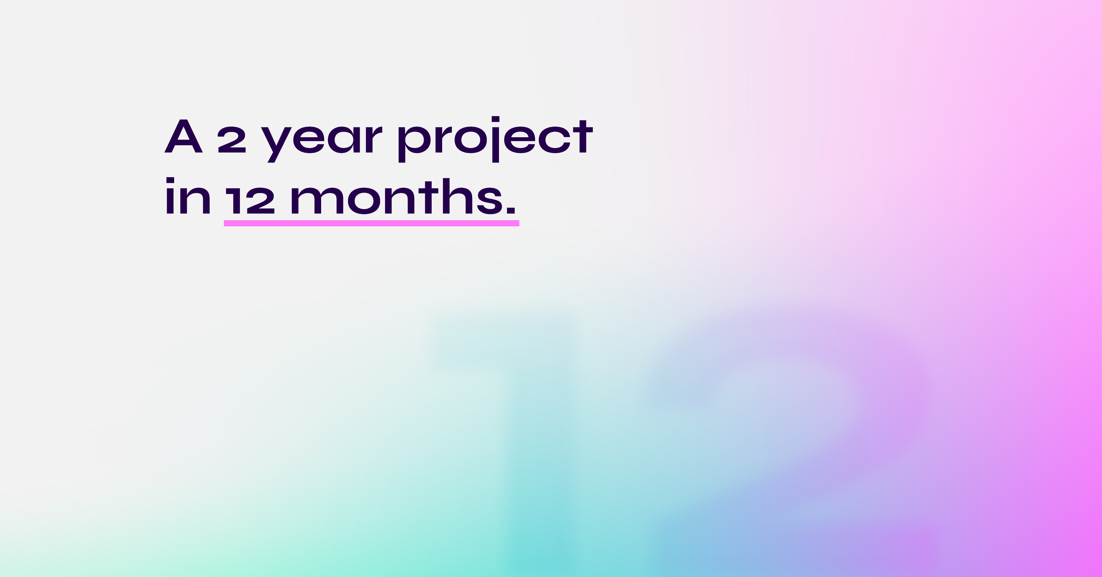 A 2 year project in 12 months